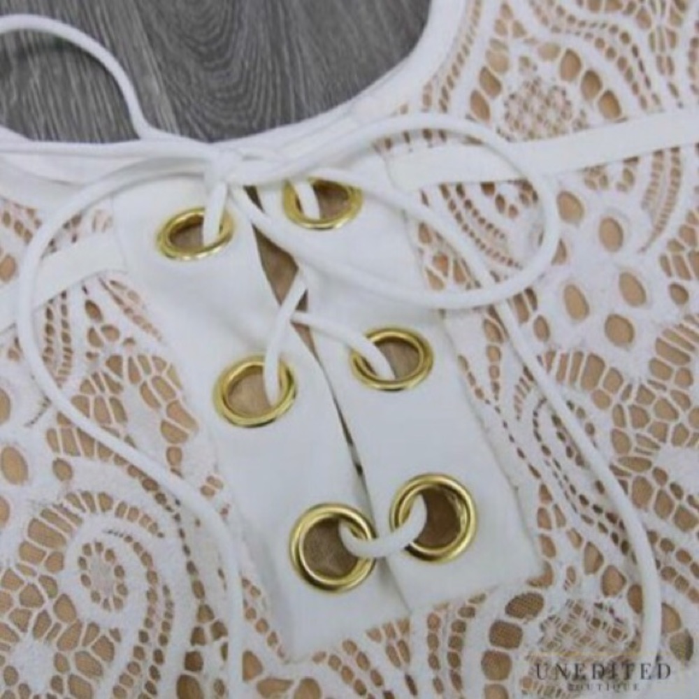 Lace Overlay High Waist Bikini - Picture 5 of 7